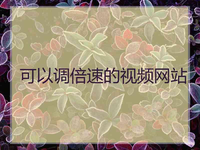 可以调倍速的视频网站