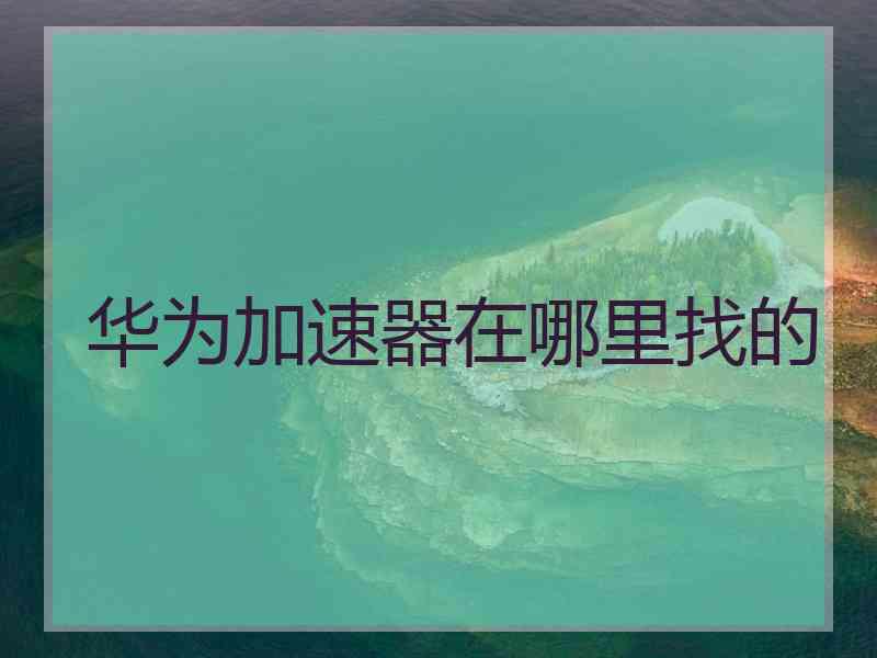 华为加速器在哪里找的