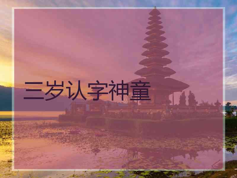 三岁认字神童