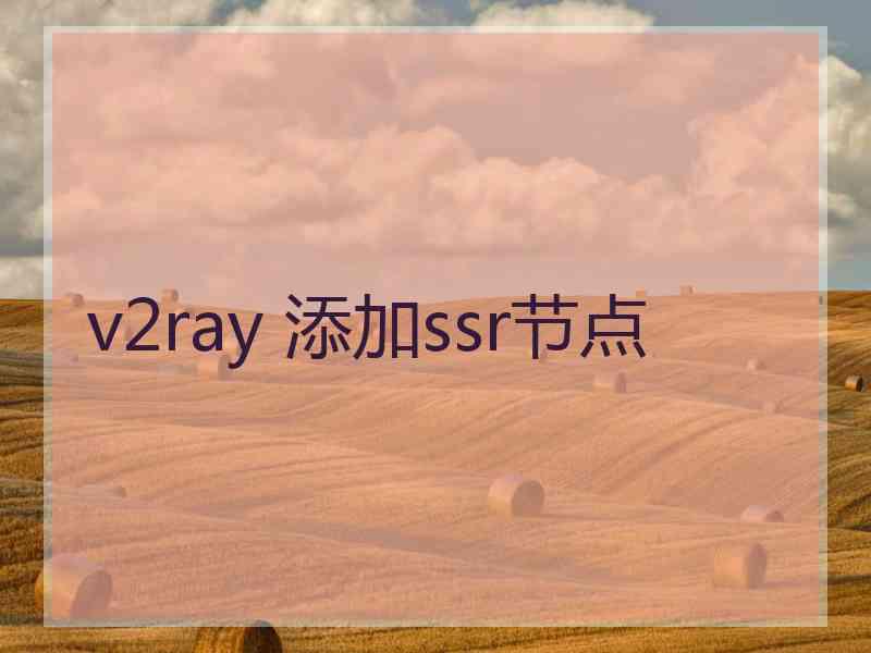 v2ray 添加ssr节点