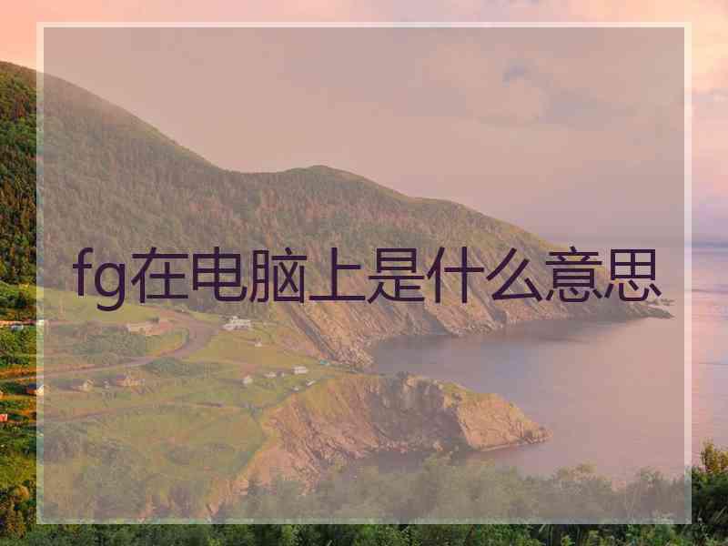 fg在电脑上是什么意思